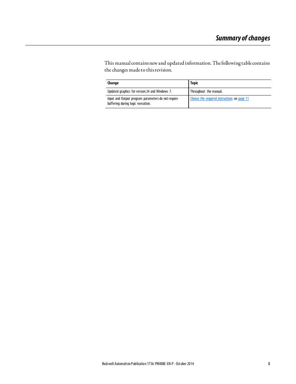 Summary of changes | Rockwell Automation Logix5000 Controllers Ladder Diagram Programming Manual User Manual | Page 3 / 22