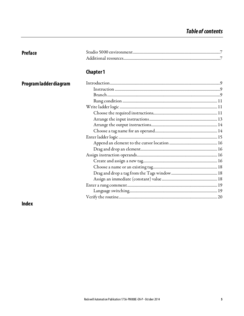 Rockwell Automation Logix5000 Controllers Ladder Diagram Programming Manual User Manual | Page 5 / 22