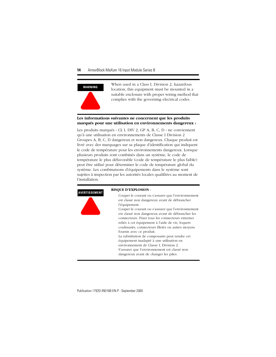 Rockwell Automation 1792D-16BVTOD ArmorBlock MaXum 16 Input Module Series B User Manual | Page 14 / 16