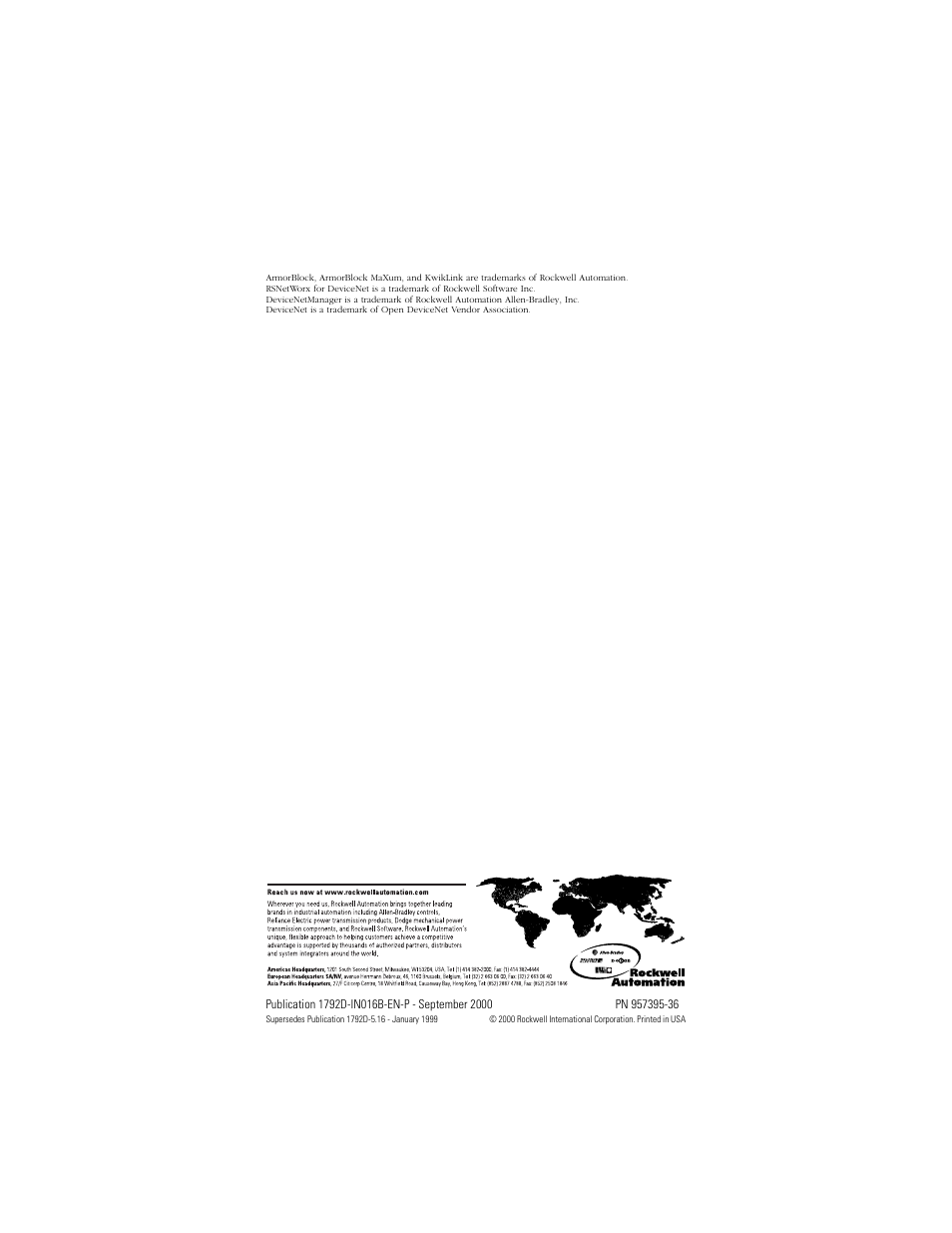 Back cover | Rockwell Automation 1792D-16BVTOD ArmorBlock MaXum 16 Input Module Series B User Manual | Page 16 / 16