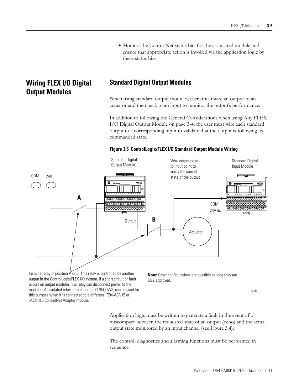 Wiring flex i/o digital output modules, Standard digital output modules | Rockwell Automation 1794 FLEX I/O System with ControlLogix for SIL2 User Manual | Page 27 / 60