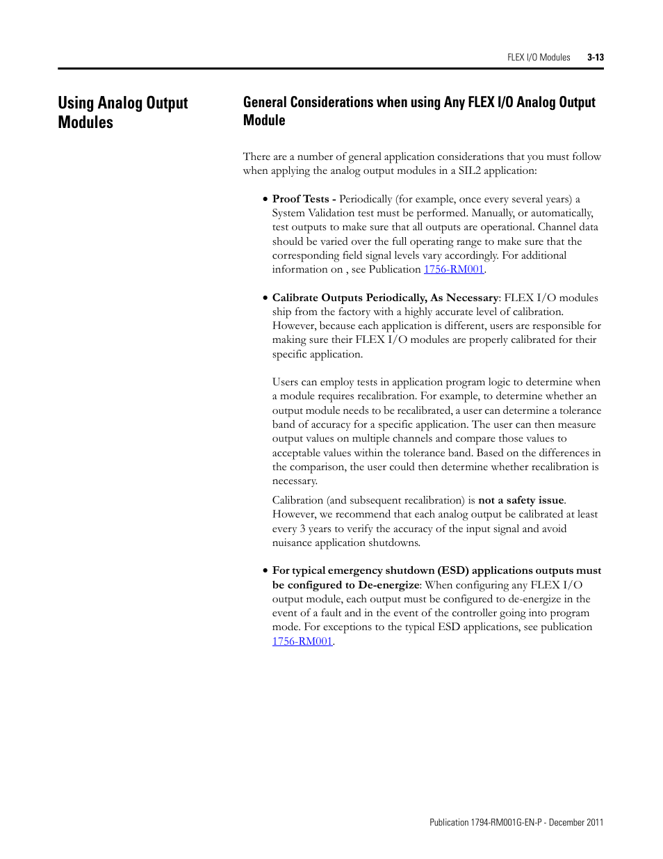 Using analog output modules | Rockwell Automation 1794 FLEX I/O System with ControlLogix for SIL2 User Manual | Page 35 / 60