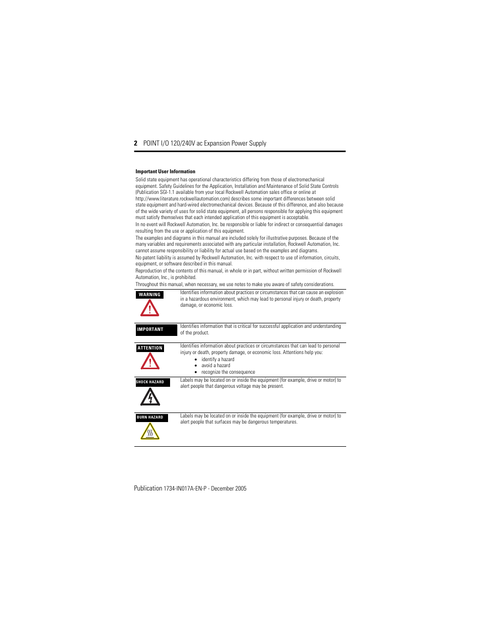 Rockwell Automation 1734-EPAC POINT I/O ac Power Supply User Manual | Page 2 / 16