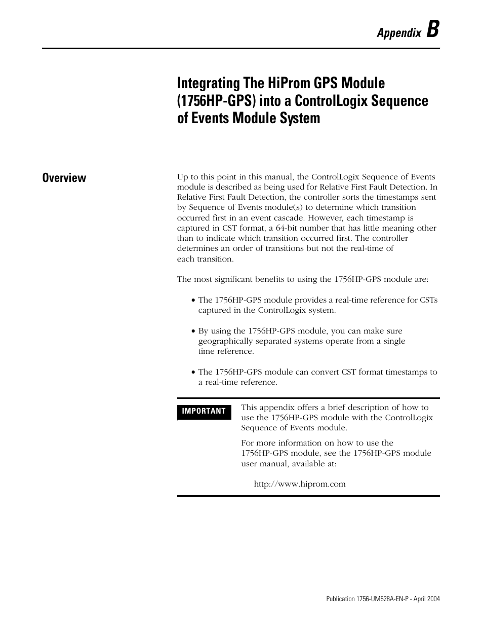 Overview, Appendix b, For more information on uct format, see appendix b | 1756hp-gps module, see appendix b, Uct format, see appendix b, Appendix | Rockwell Automation 1756-IH16ISOE ControlLogix Sequence of Events Module User Manual | Page 119 / 160