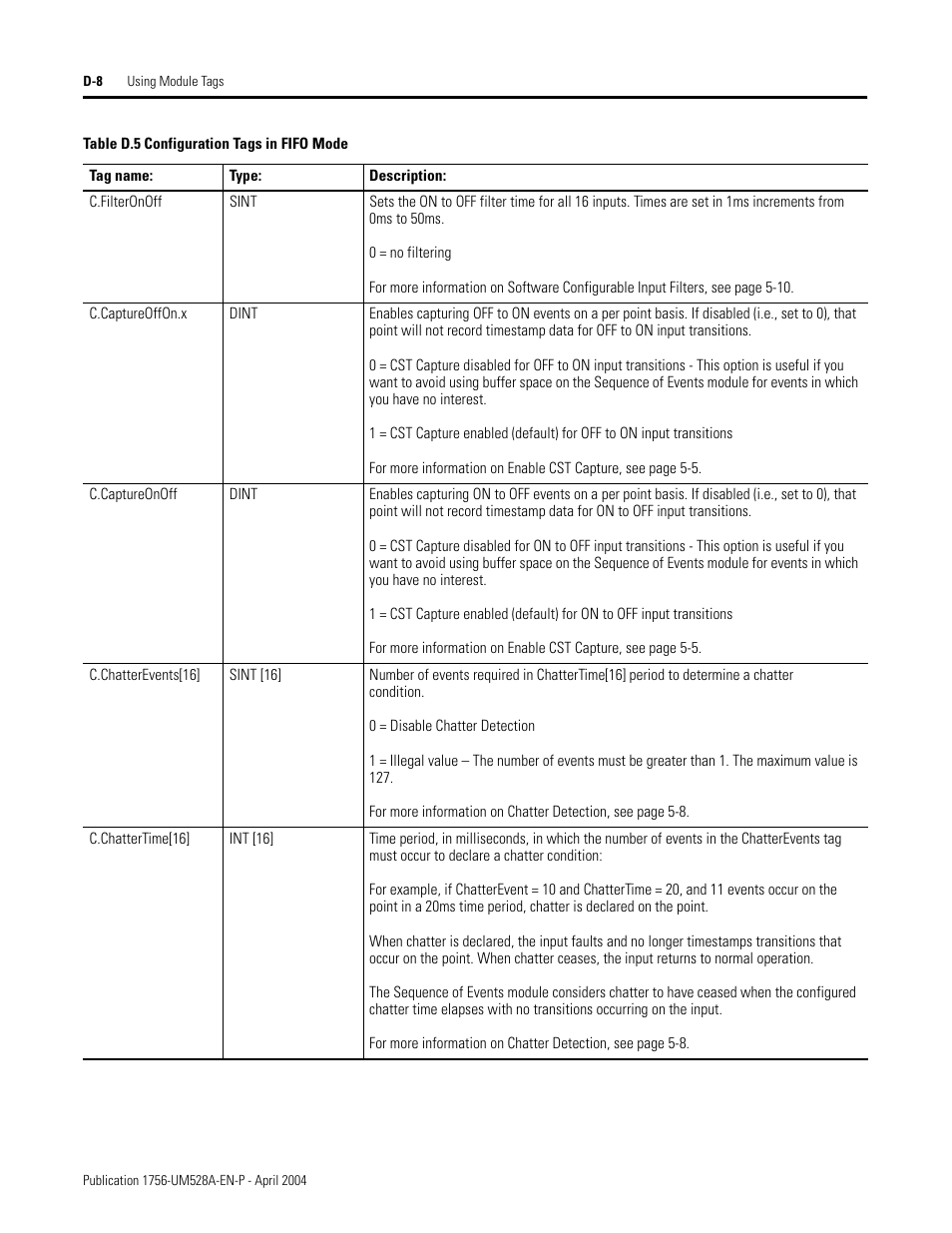 Rockwell Automation 1756-IH16ISOE ControlLogix Sequence of Events Module User Manual | Page 142 / 160
