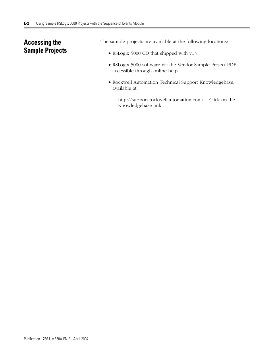 Accessing the sample projects | Rockwell Automation 1756-IH16ISOE ControlLogix Sequence of Events Module User Manual | Page 148 / 160