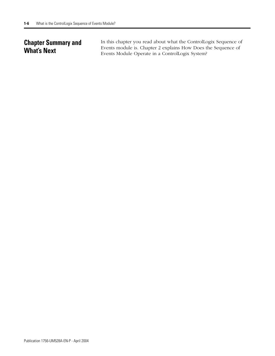 Chapter summary and what’s next, Chapter summary and what’s next -6 | Rockwell Automation 1756-IH16ISOE ControlLogix Sequence of Events Module User Manual | Page 16 / 160