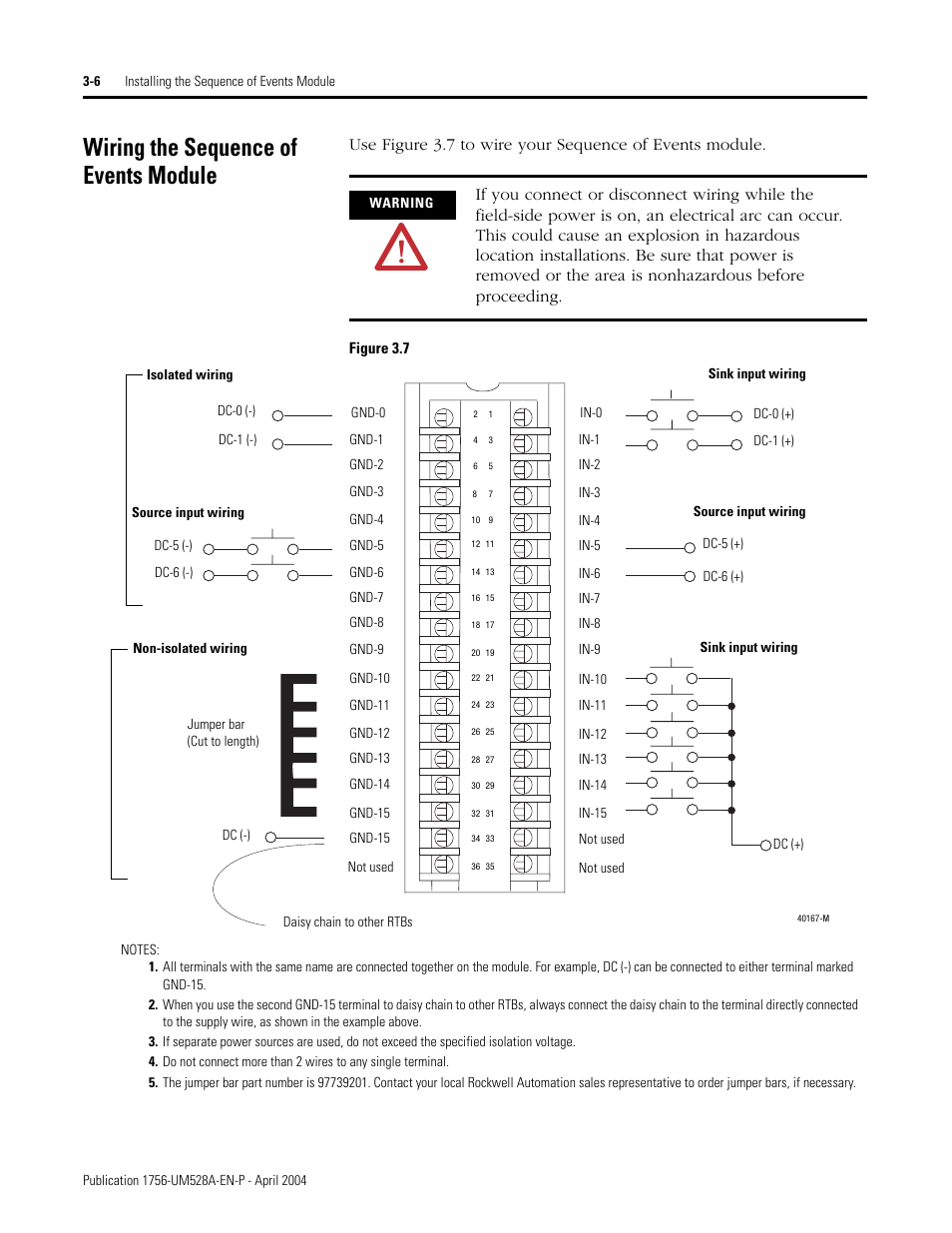 Wiring the sequence of events module, Wiring the sequence of events module -6 | Rockwell Automation 1756-IH16ISOE ControlLogix Sequence of Events Module User Manual | Page 32 / 160