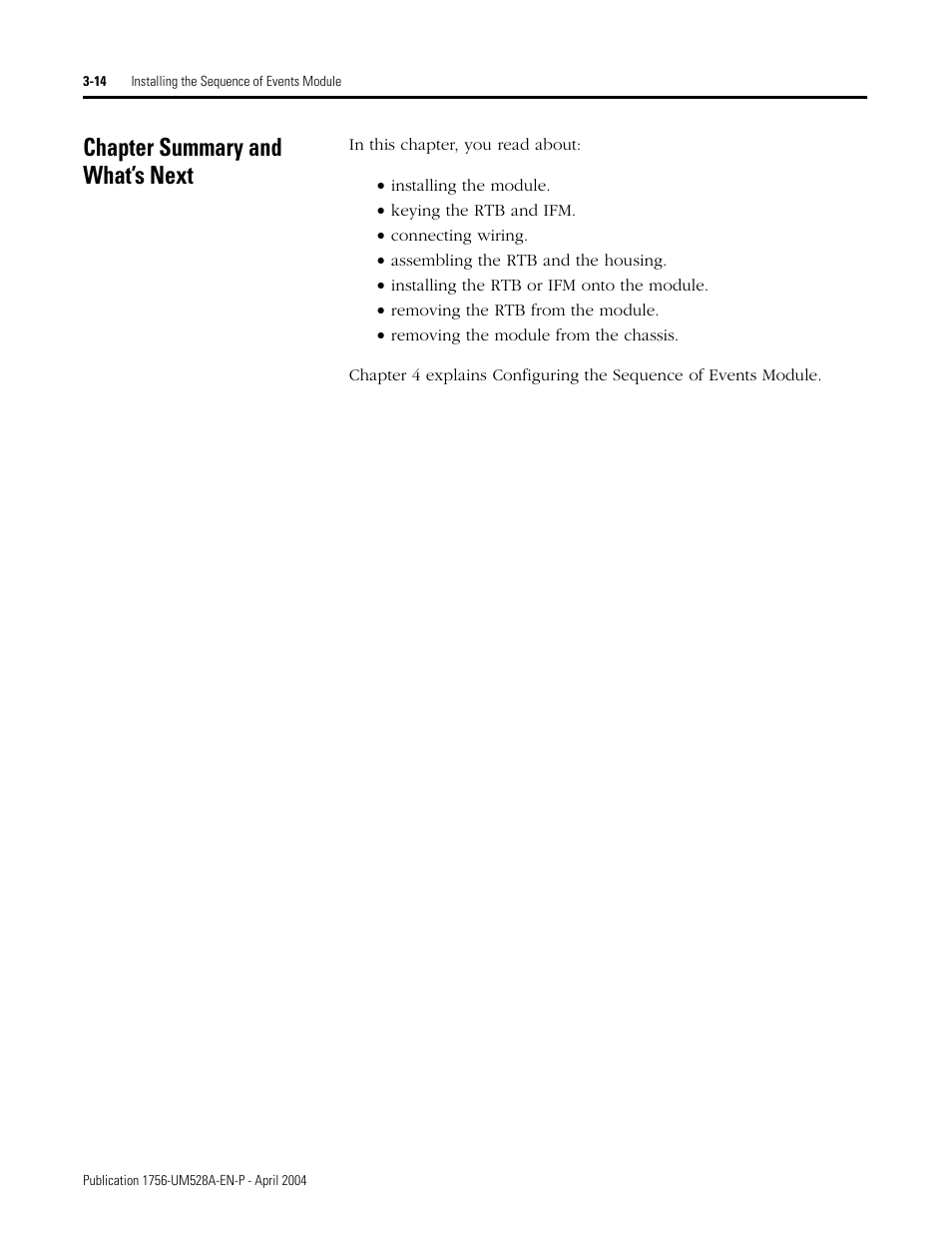 Chapter summary and what’s next, Chapter summary and what’s next -14 | Rockwell Automation 1756-IH16ISOE ControlLogix Sequence of Events Module User Manual | Page 40 / 160
