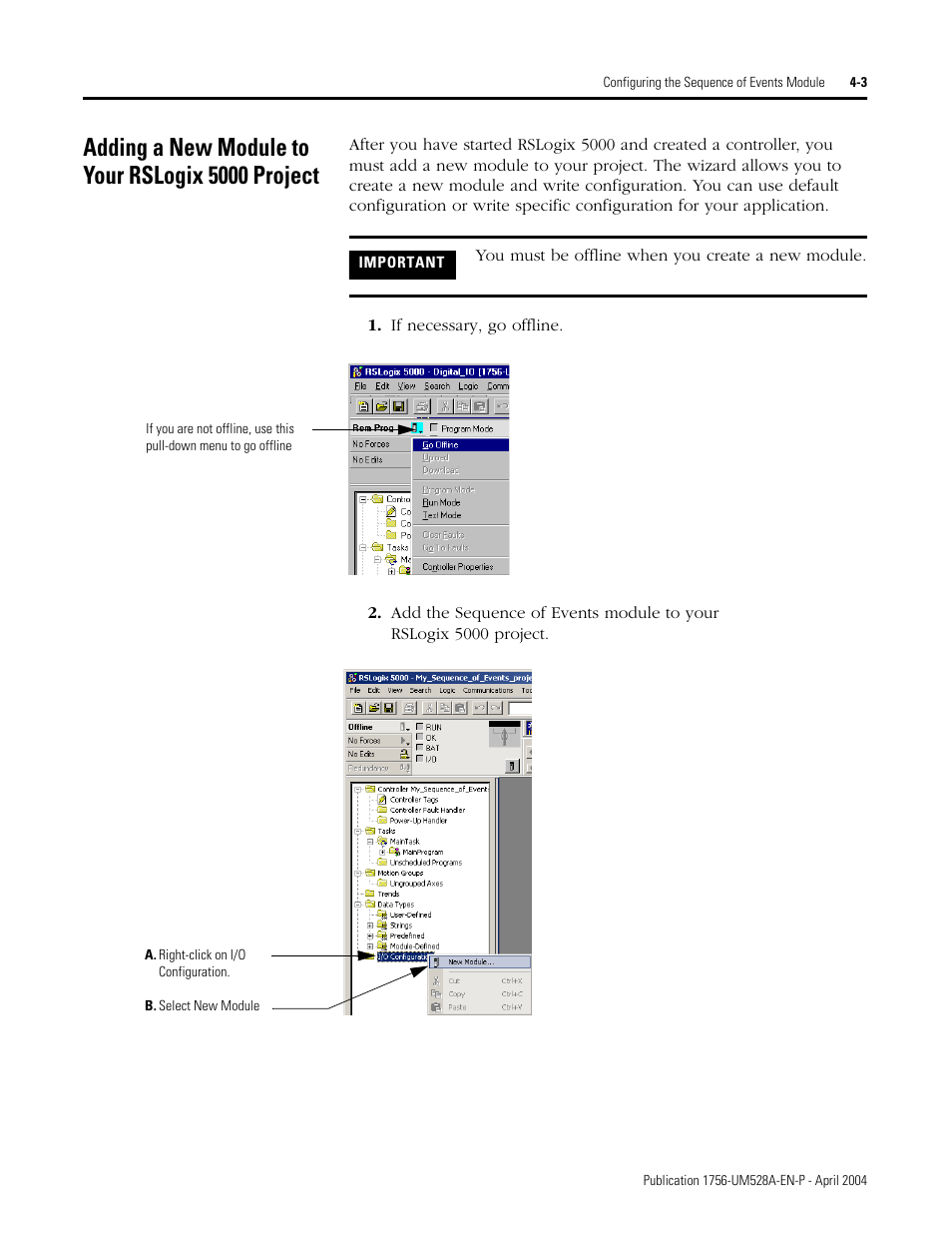 Adding a new module to your rslogix 5000 project | Rockwell Automation 1756-IH16ISOE ControlLogix Sequence of Events Module User Manual | Page 43 / 160