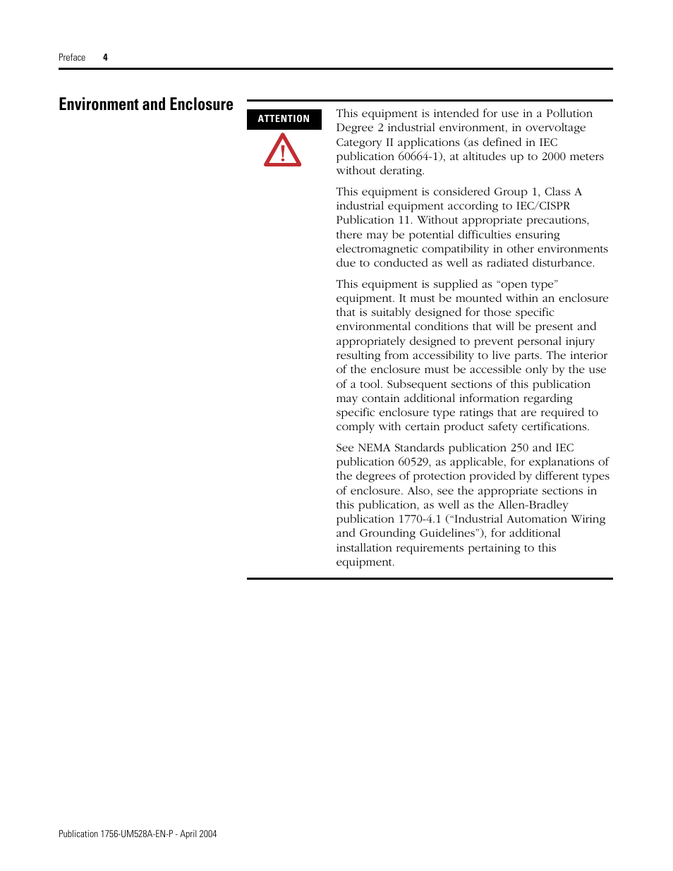 Environment and enclosure | Rockwell Automation 1756-IH16ISOE ControlLogix Sequence of Events Module User Manual | Page 6 / 160