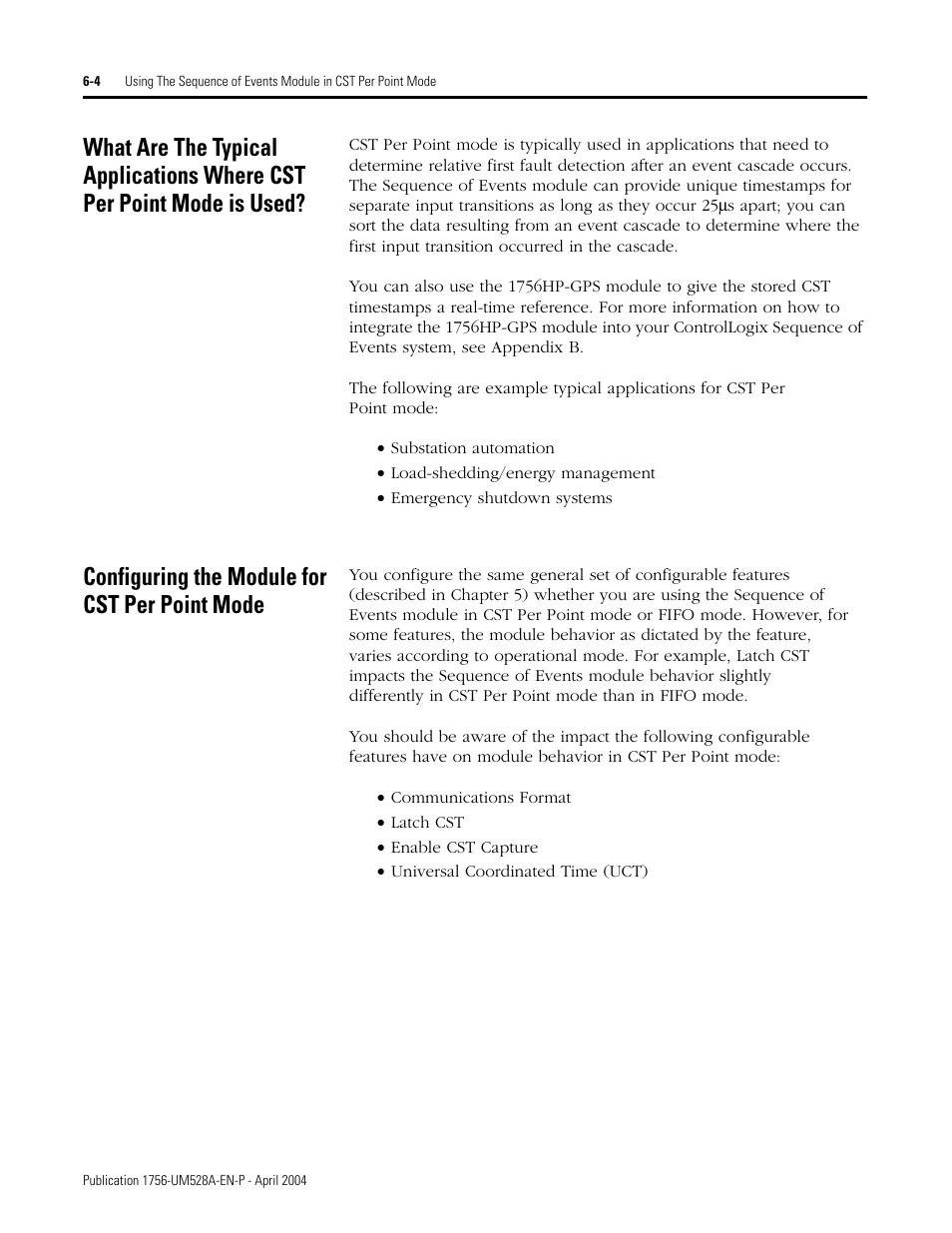 Configuring the module for cst per point mode | Rockwell Automation 1756-IH16ISOE ControlLogix Sequence of Events Module User Manual | Page 76 / 160
