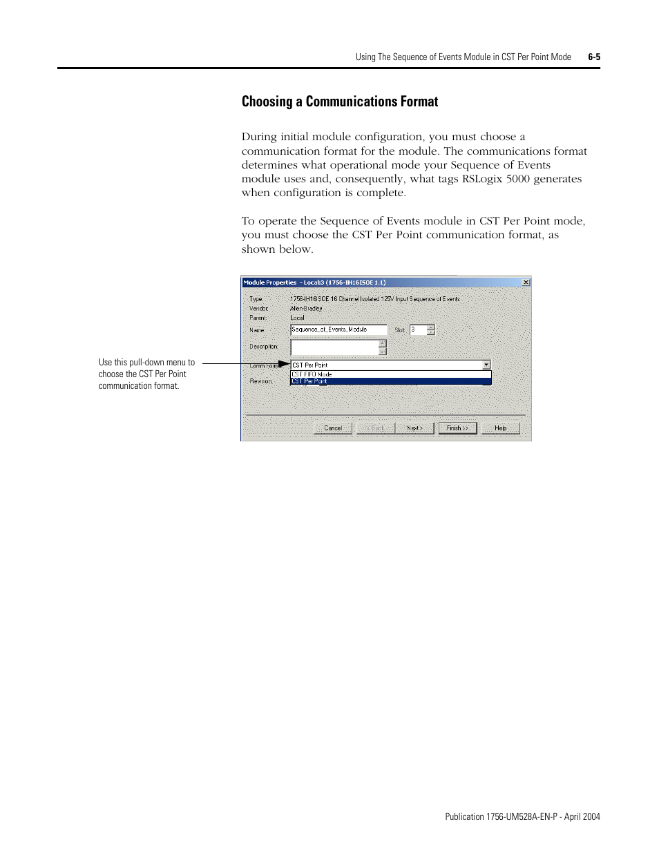 Choosing a communications format -5, Choosing a communications format | Rockwell Automation 1756-IH16ISOE ControlLogix Sequence of Events Module User Manual | Page 77 / 160