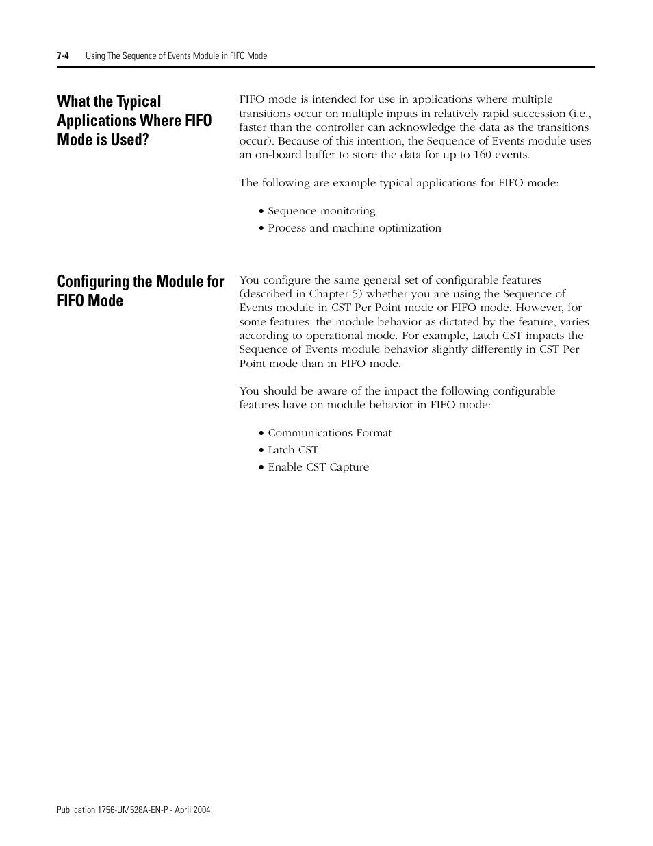 Configuring the module for fifo mode | Rockwell Automation 1756-IH16ISOE ControlLogix Sequence of Events Module User Manual | Page 90 / 160