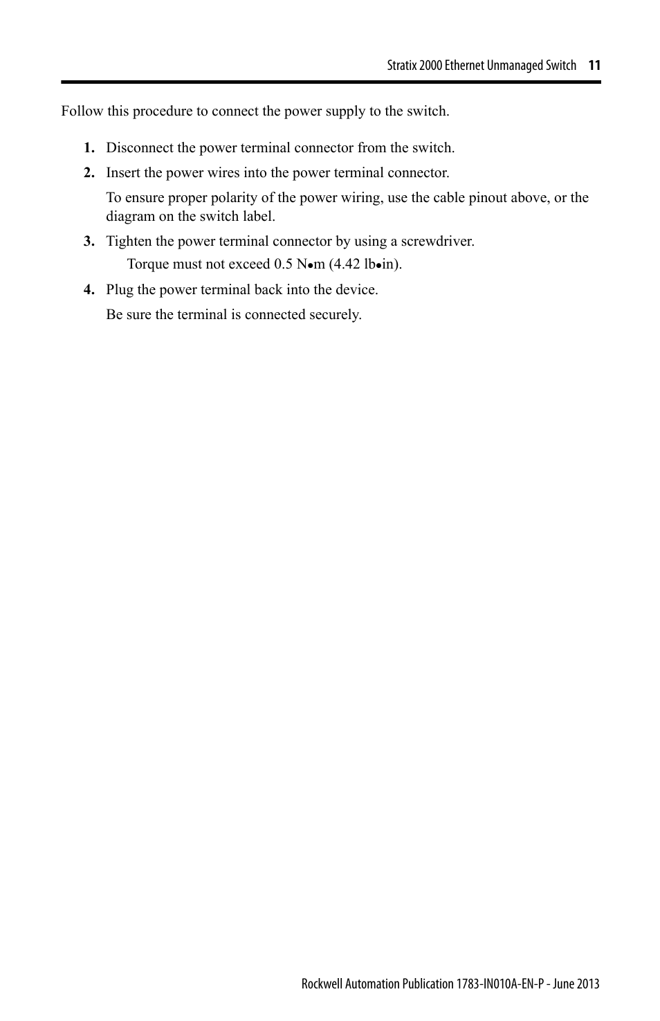 Rockwell Automation 1783-US8T Stratix 2000 Ethernet Unmanaged Switch Installation Instructions User Manual | Page 11 / 16