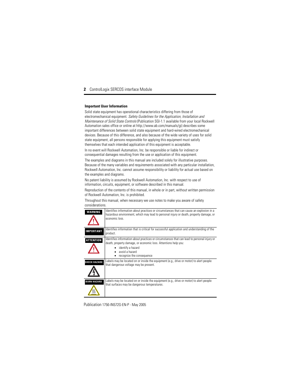 Rockwell Automation 1756-Mxxxx ControlLogix SERCOS interface Module Installation Instructions User Manual | Page 2 / 20