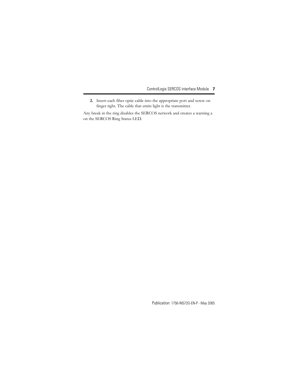 Rockwell Automation 1756-Mxxxx ControlLogix SERCOS interface Module Installation Instructions User Manual | Page 7 / 20