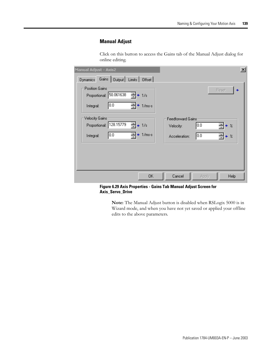 Manual adjust | Rockwell Automation 1784-PM16SE SoftLogix Motion Card Setup and Configuration Manual User Manual | Page 147 / 451
