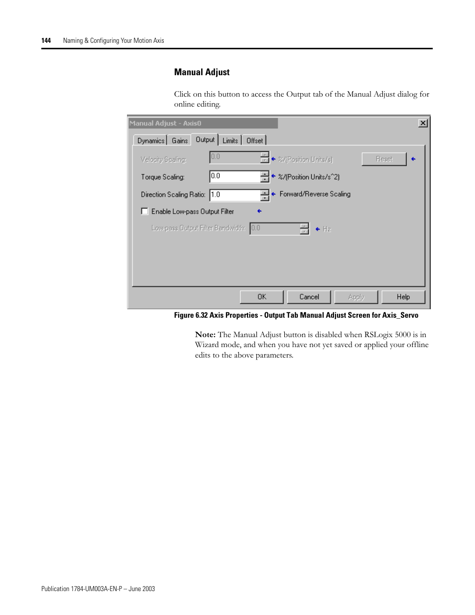 Manual adjust | Rockwell Automation 1784-PM16SE SoftLogix Motion Card Setup and Configuration Manual User Manual | Page 152 / 451