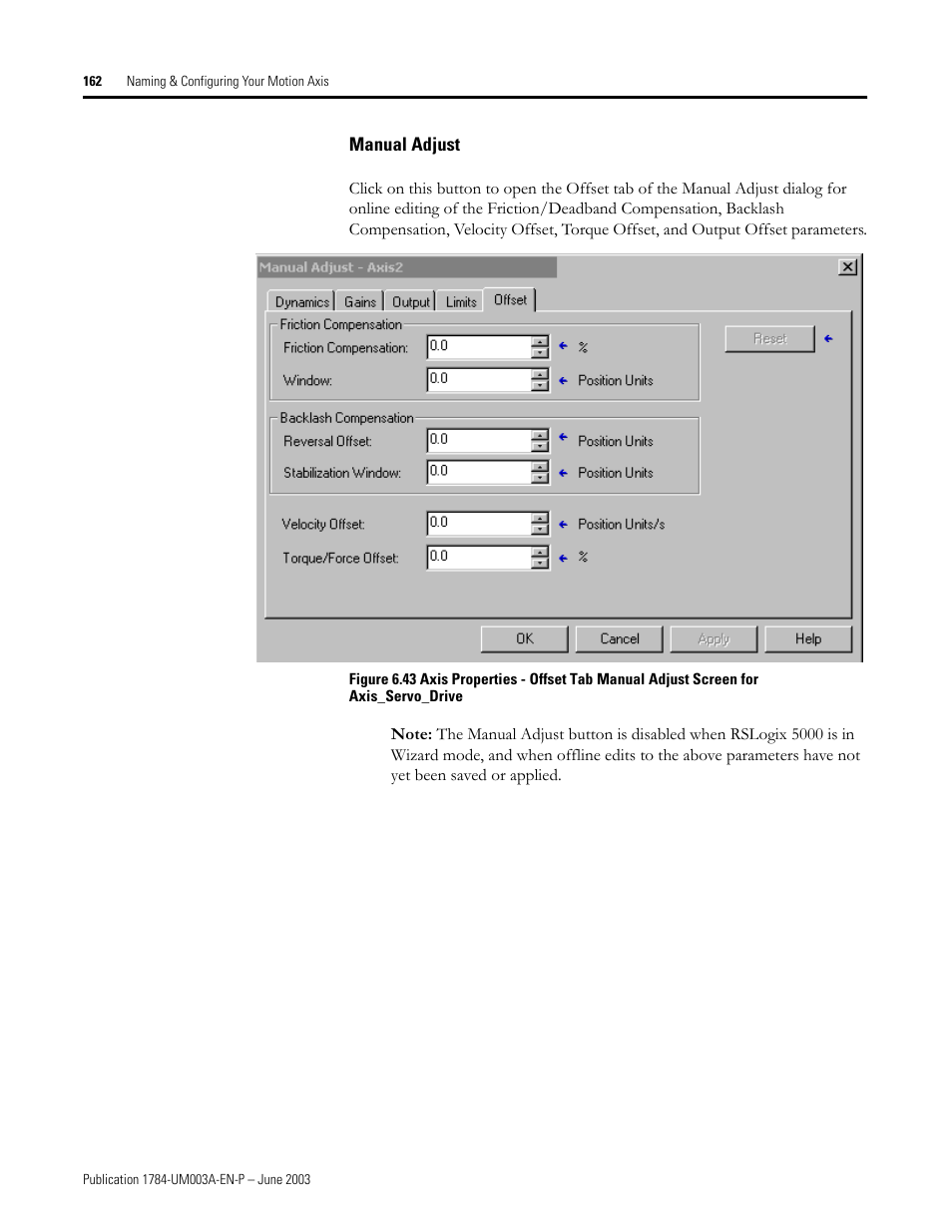 Manual adjust | Rockwell Automation 1784-PM16SE SoftLogix Motion Card Setup and Configuration Manual User Manual | Page 170 / 451