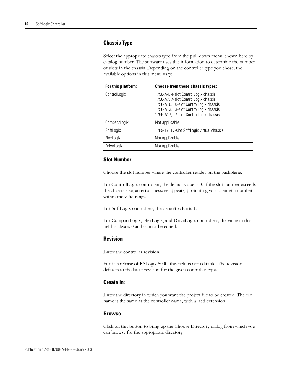 Chassis type, Slot number, Revision | Create in, Browse | Rockwell Automation 1784-PM16SE SoftLogix Motion Card Setup and Configuration Manual User Manual | Page 24 / 451