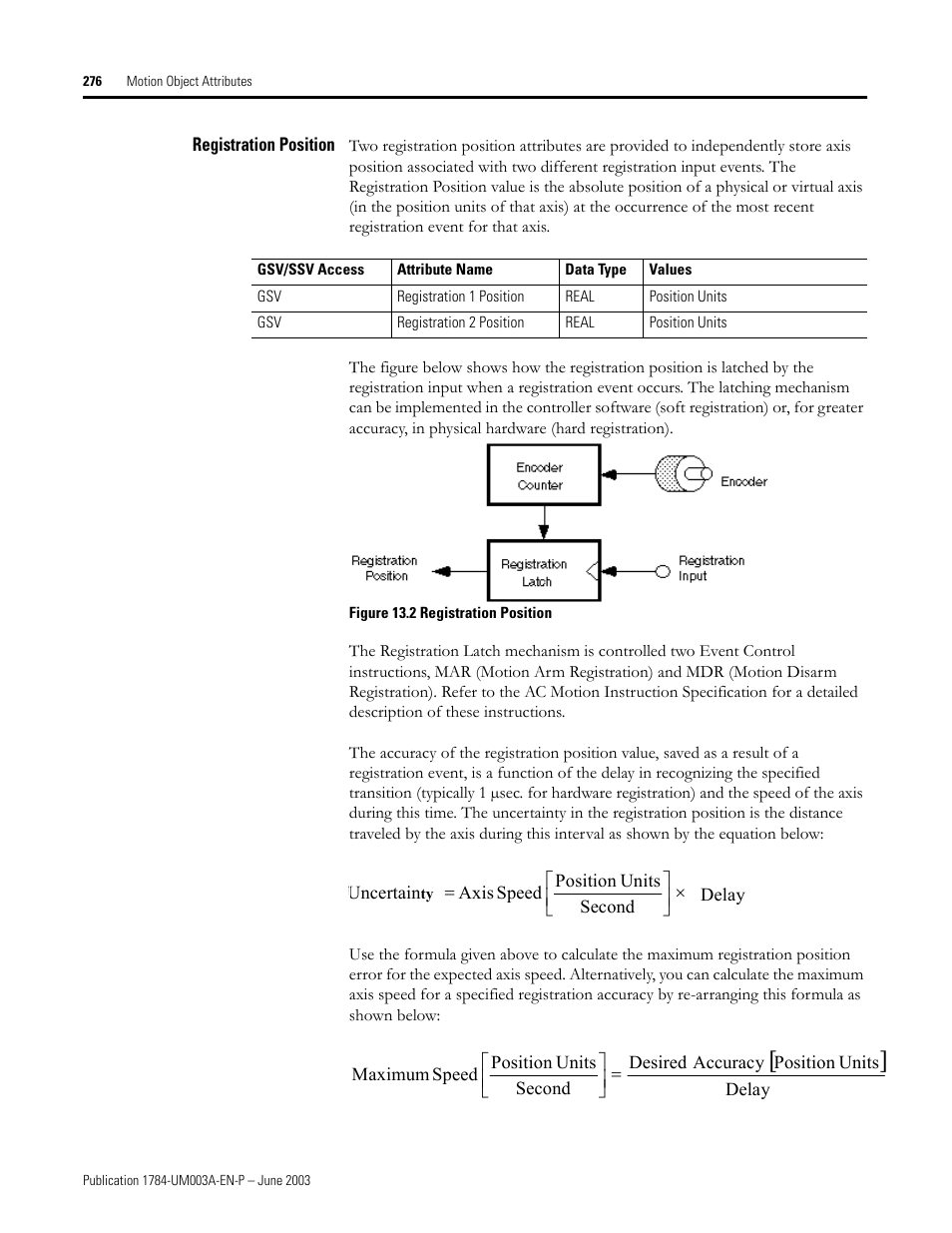 Registration position | Rockwell Automation 1784-PM16SE SoftLogix Motion Card Setup and Configuration Manual User Manual | Page 284 / 451