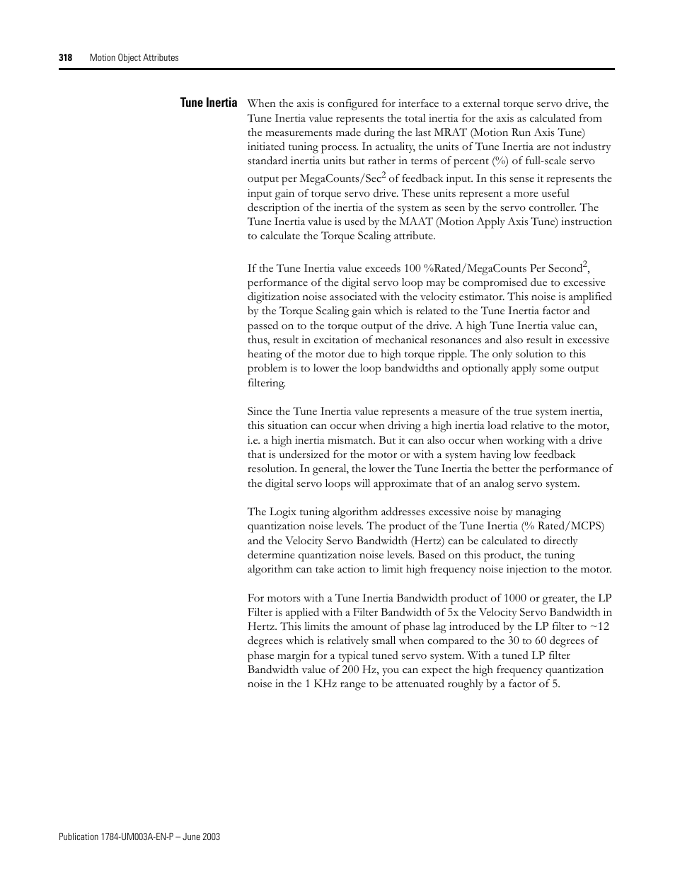 Tune inertia | Rockwell Automation 1784-PM16SE SoftLogix Motion Card Setup and Configuration Manual User Manual | Page 326 / 451