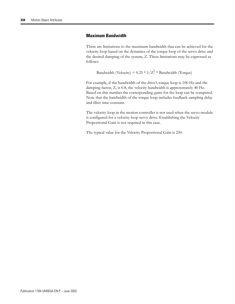 Maximum bandwidth | Rockwell Automation 1784-PM16SE SoftLogix Motion Card Setup and Configuration Manual User Manual | Page 342 / 451