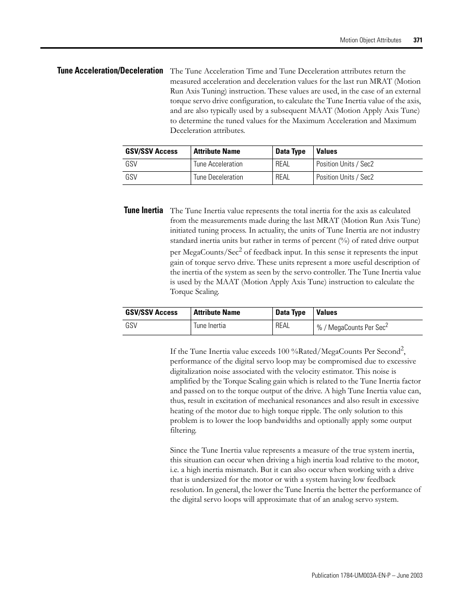 Tune acceleration/deceleration, Tune inertia | Rockwell Automation 1784-PM16SE SoftLogix Motion Card Setup and Configuration Manual User Manual | Page 379 / 451