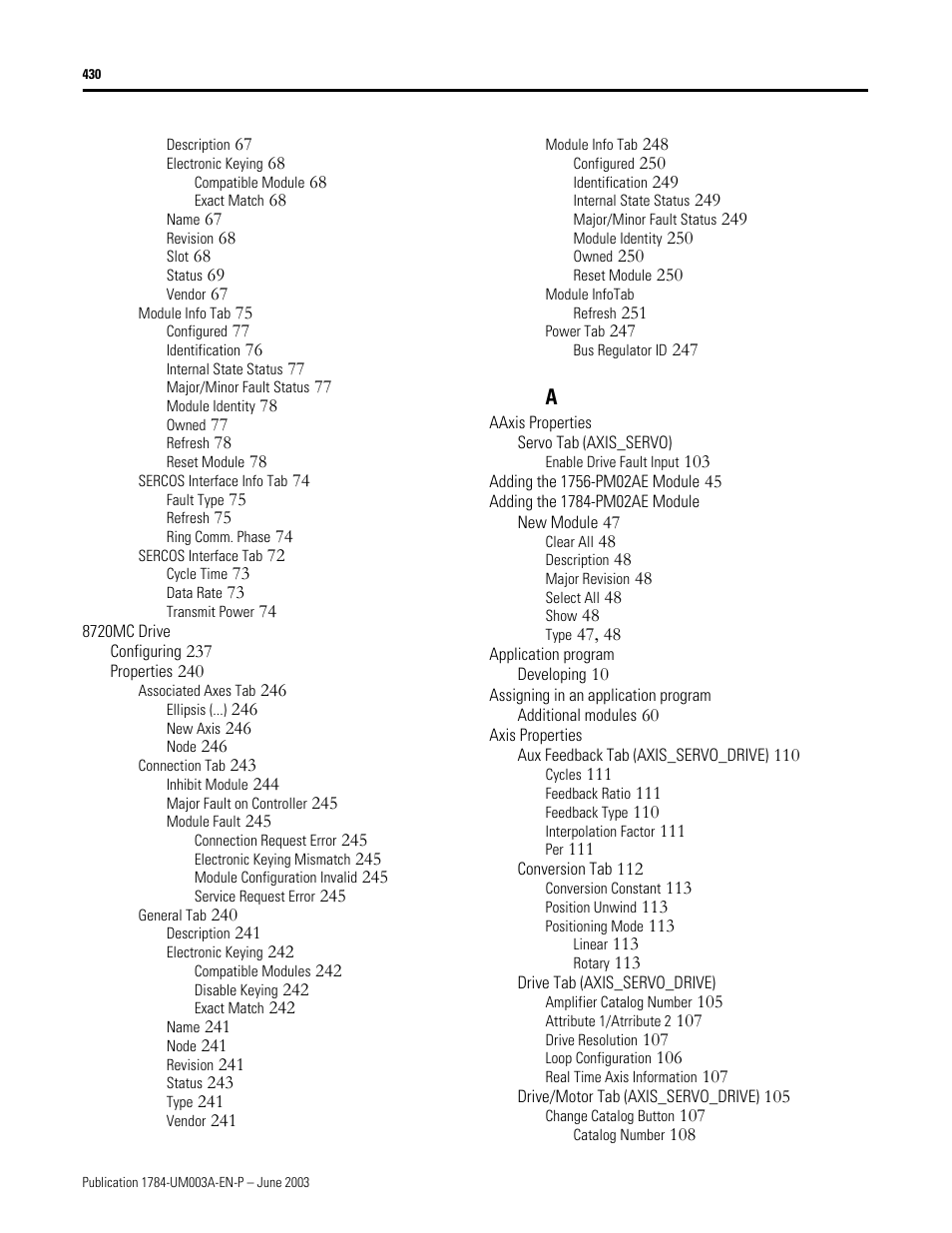 Rockwell Automation 1784-PM16SE SoftLogix Motion Card Setup and Configuration Manual User Manual | Page 438 / 451
