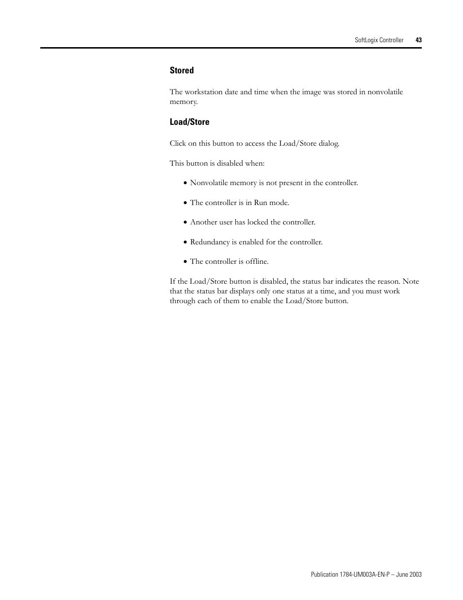 Stored, Load/store | Rockwell Automation 1784-PM16SE SoftLogix Motion Card Setup and Configuration Manual User Manual | Page 51 / 451