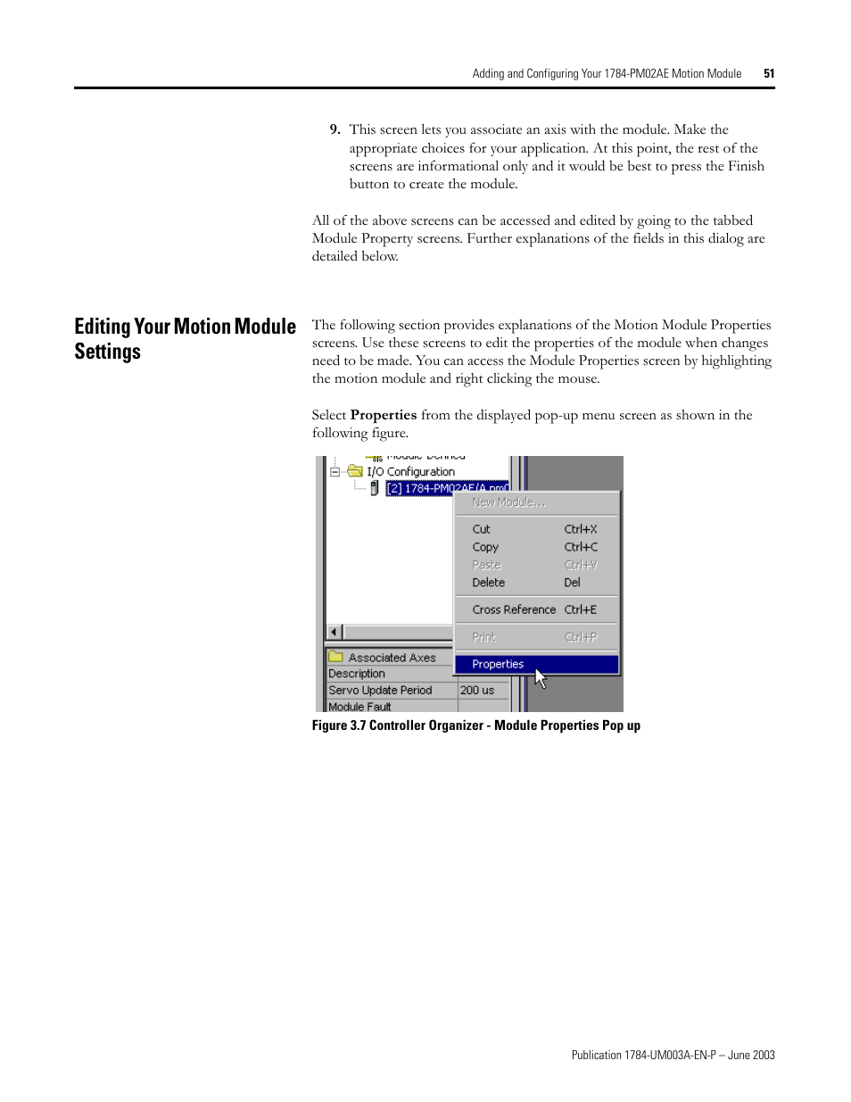 Editing your motion module settings | Rockwell Automation 1784-PM16SE SoftLogix Motion Card Setup and Configuration Manual User Manual | Page 59 / 451