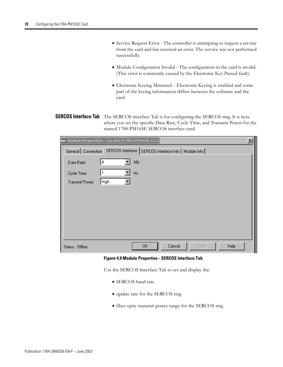Sercos interface tab | Rockwell Automation 1784-PM16SE SoftLogix Motion Card Setup and Configuration Manual User Manual | Page 80 / 451