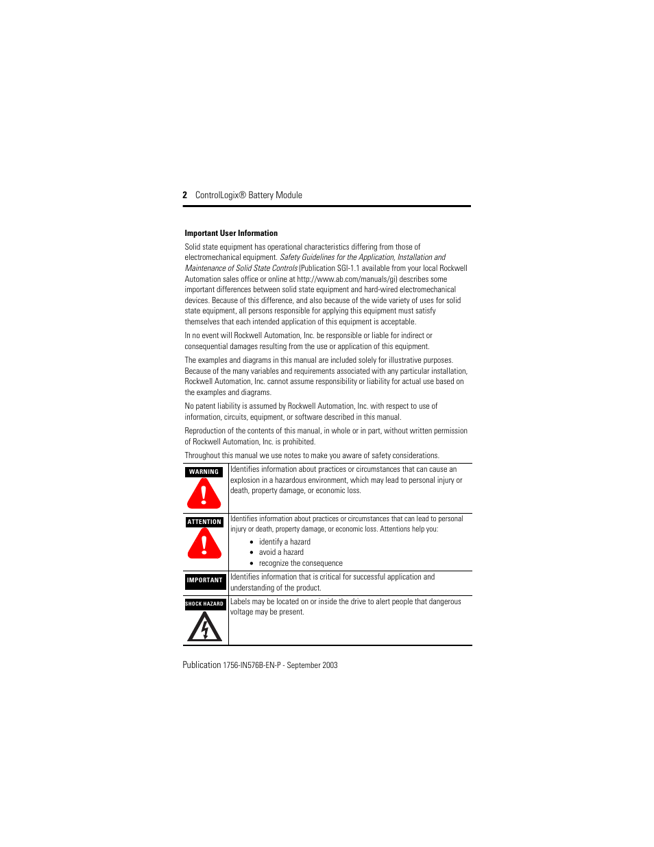 Rockwell Automation 1756-BATM ControlLogix Battery Module Installation Instructions User Manual | Page 2 / 32