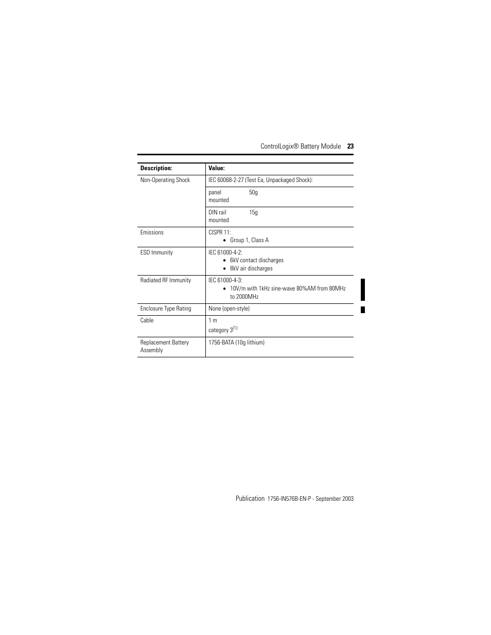 Rockwell Automation 1756-BATM ControlLogix Battery Module Installation Instructions User Manual | Page 23 / 32