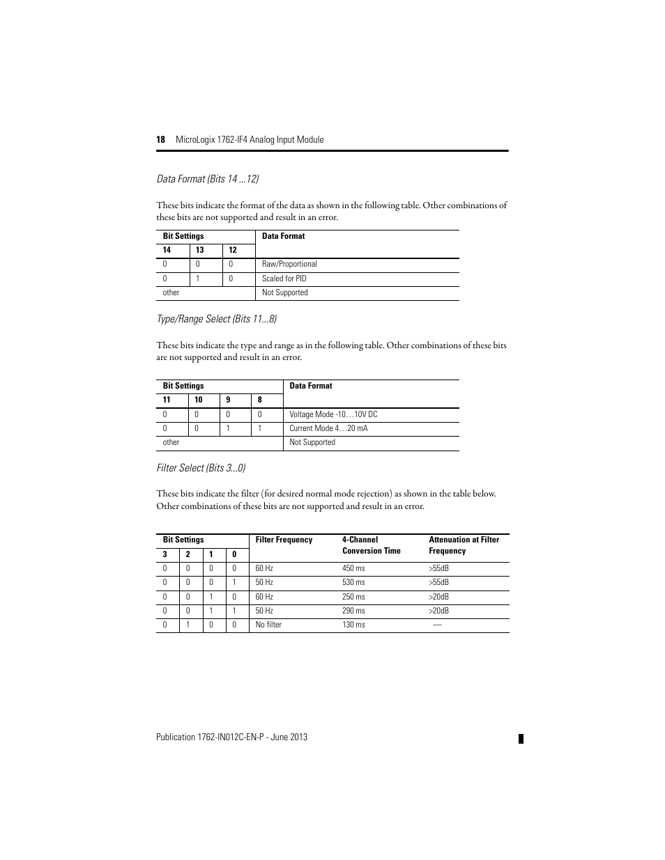 Rockwell Automation 1762-IF4 MicroLogix Analog Input Module User Manual | Page 18 / 24