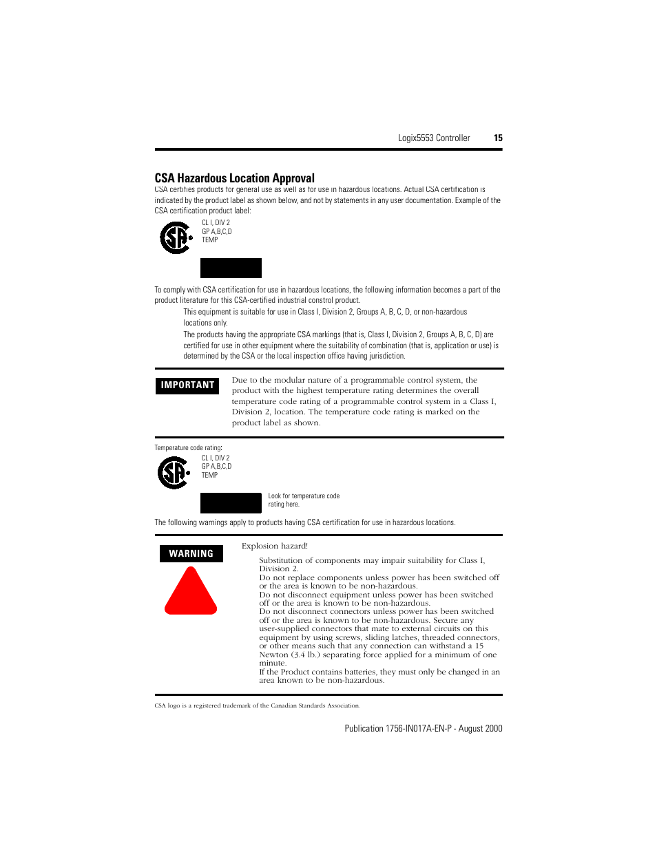 Rockwell Automation 1756-L53 Logix5553 Controller Installation Instructions User Manual | Page 15 / 18