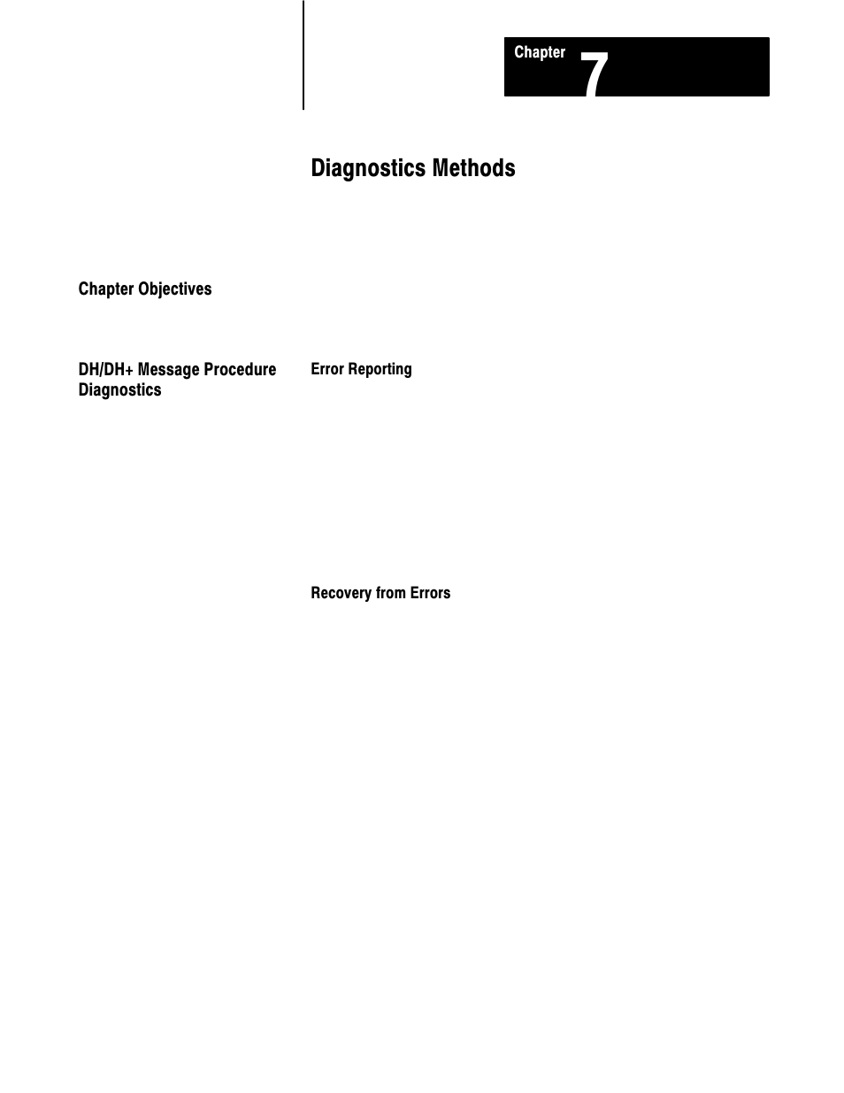 7 - diagnostics methods, Diagnostics methods | Rockwell Automation 1775-S5_SR5,D17756.5.5 User Manual  PLC-3 FAMILY I/0 User Manual | Page 113 / 181