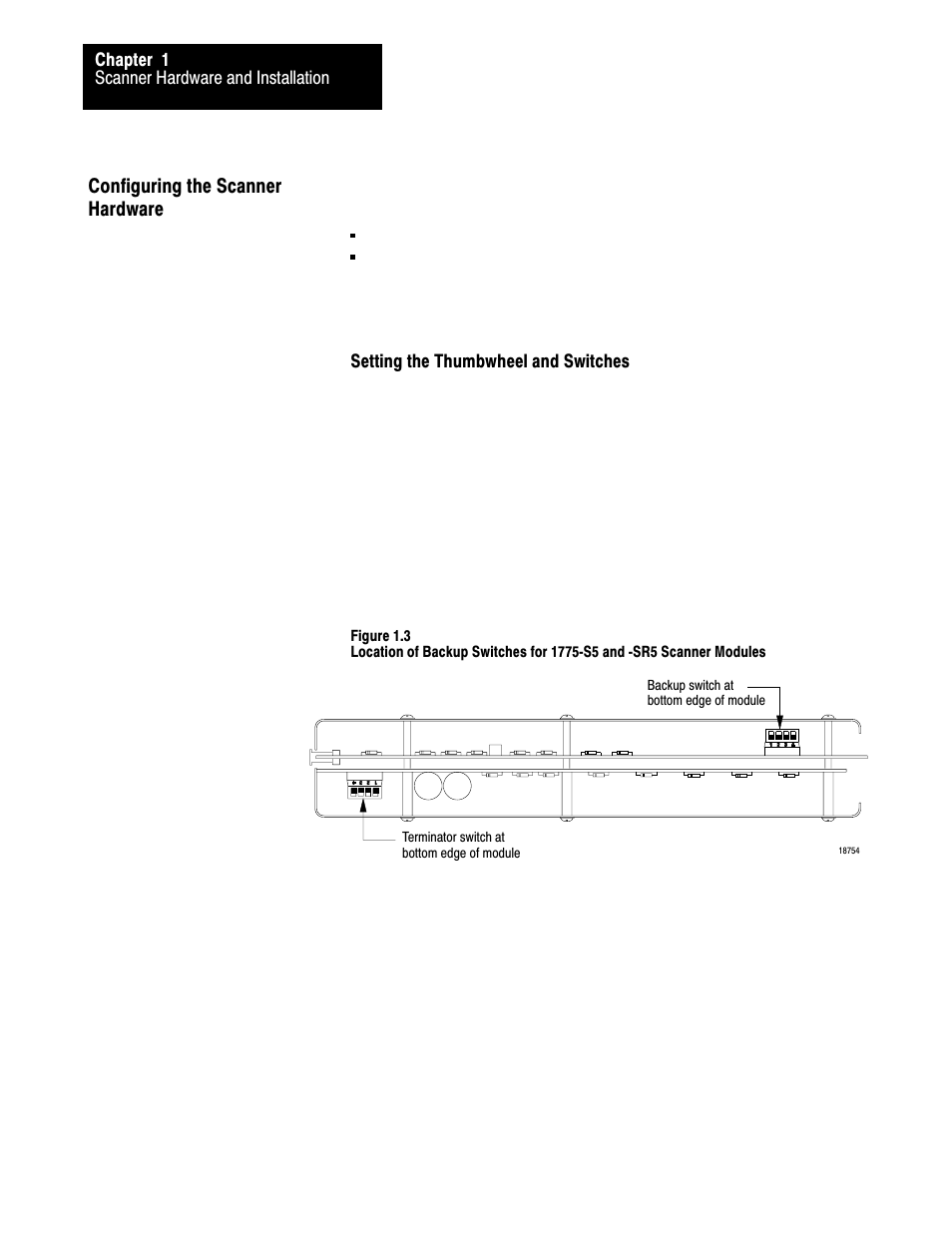 Configuring the scanner hardware | Rockwell Automation 1775-S5_SR5,D17756.5.5 User Manual  PLC-3 FAMILY I/0 User Manual | Page 15 / 181