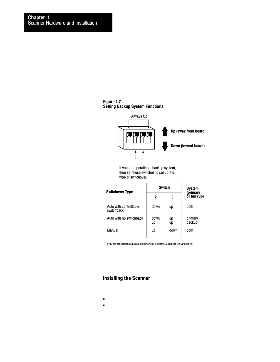 Scanner hardware and installation chapter 1, Installing the scanner | Rockwell Automation 1775-S5_SR5,D17756.5.5 User Manual  PLC-3 FAMILY I/0 User Manual | Page 19 / 181