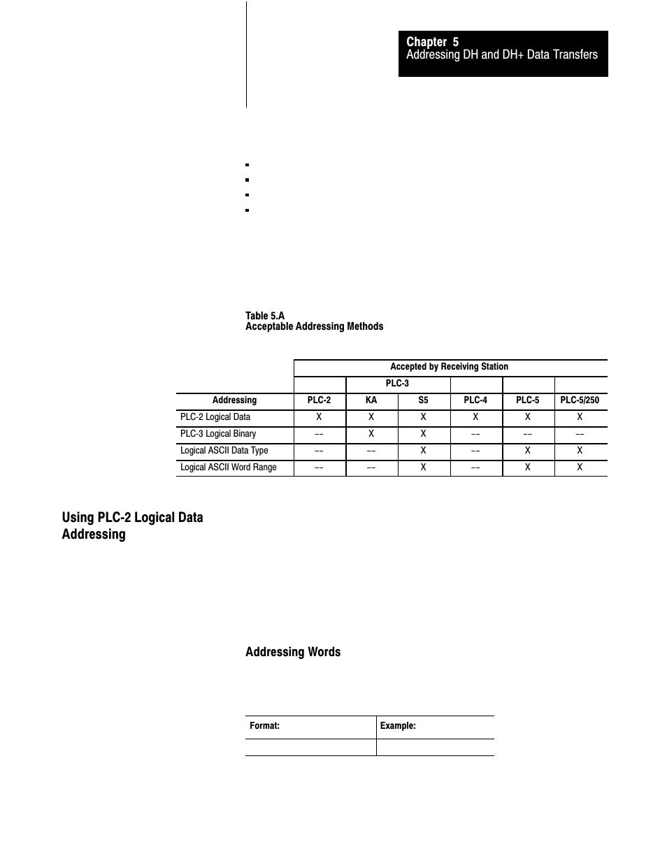 Using plcć2 logical data addressing | Rockwell Automation 1775-S5_SR5,D17756.5.5 User Manual  PLC-3 FAMILY I/0 User Manual | Page 77 / 181