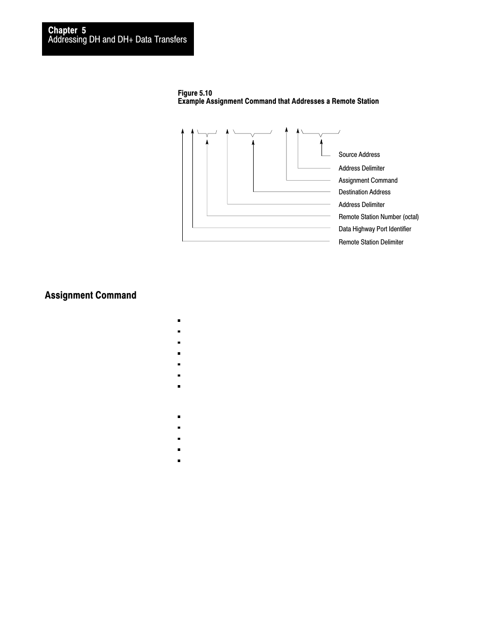 Assignment command | Rockwell Automation 1775-S5_SR5,D17756.5.5 User Manual  PLC-3 FAMILY I/0 User Manual | Page 86 / 181