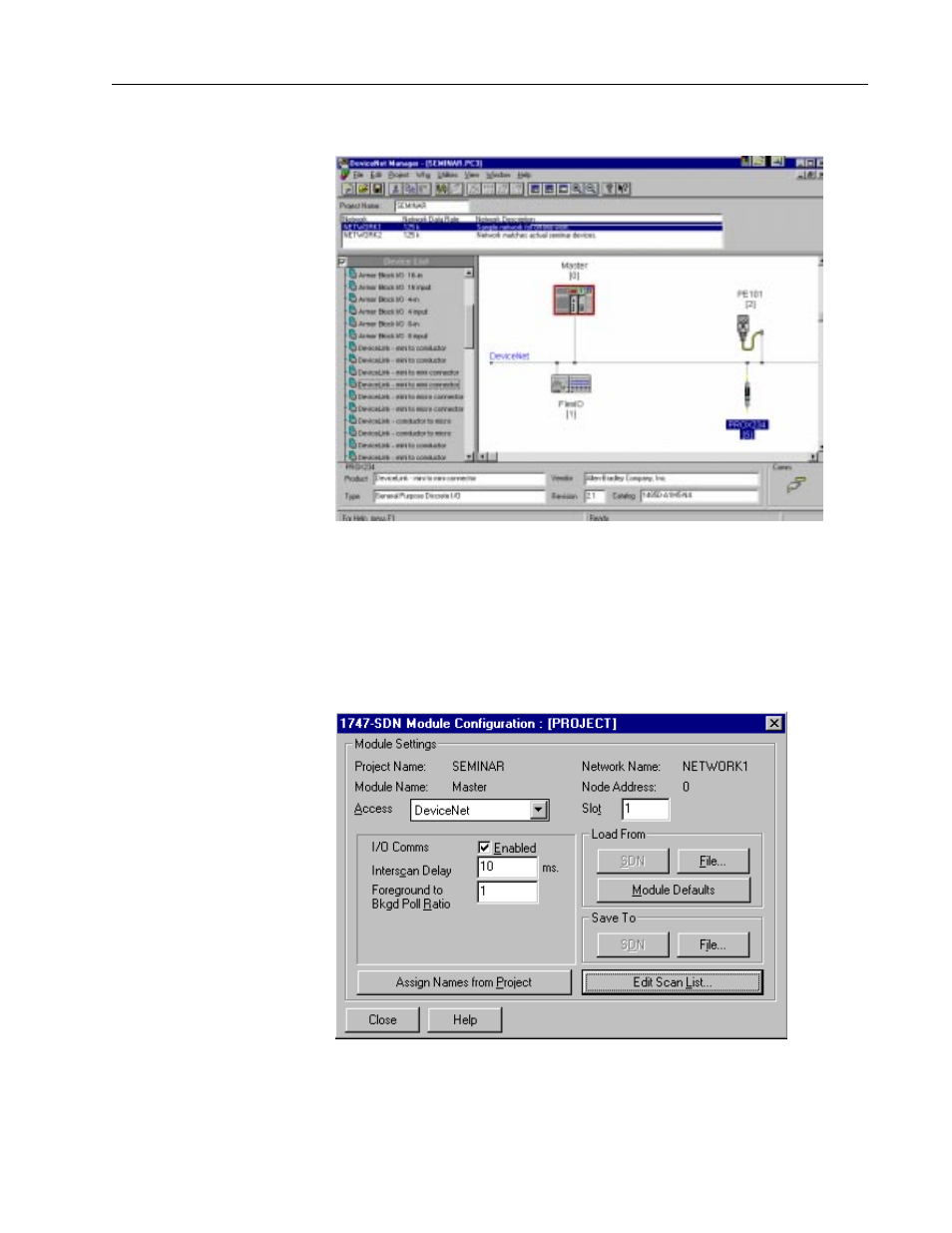 Configuring the scanner | Rockwell Automation DeviceNet SEMINAR LAB EX User Manual | Page 19 / 71