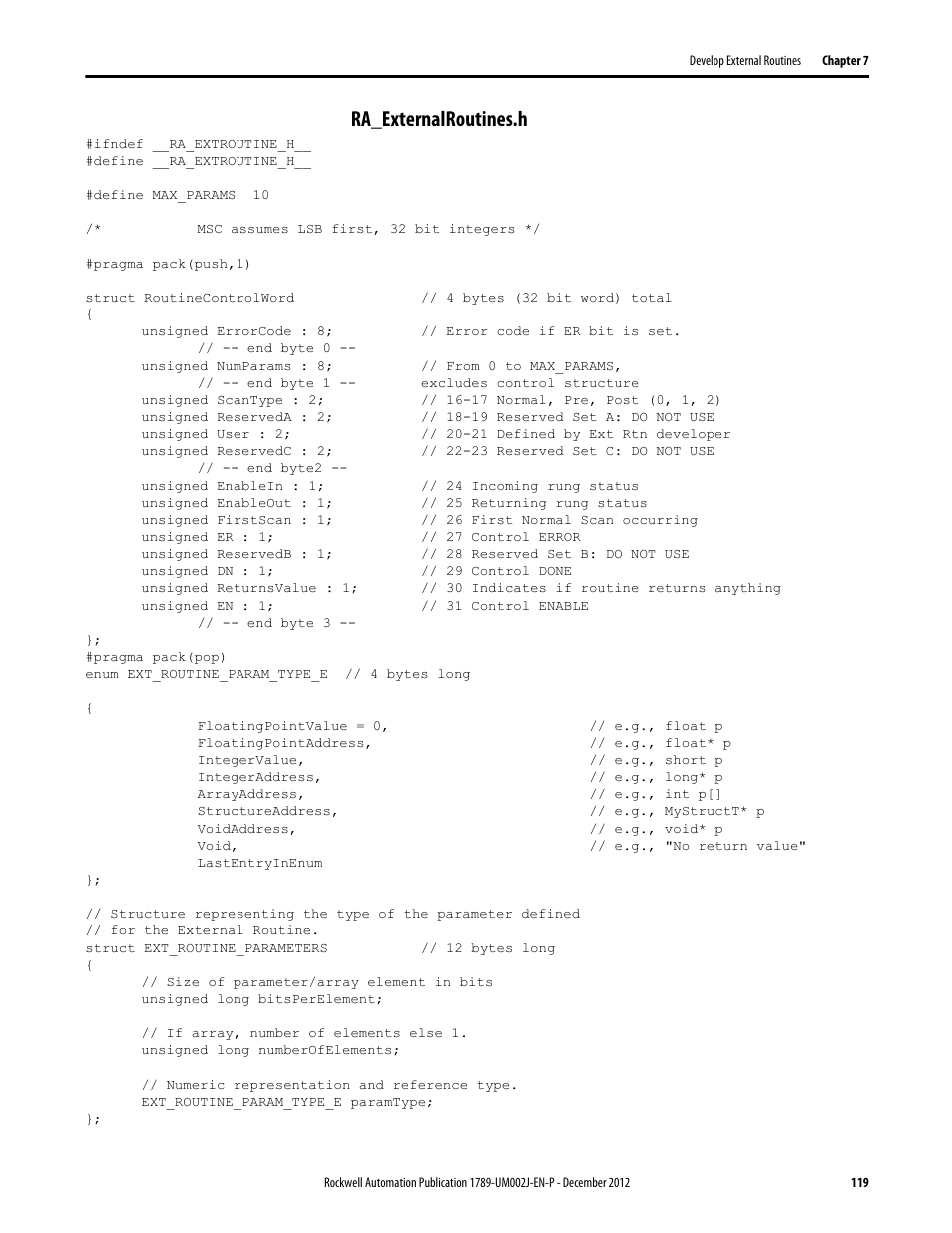 Ra_externalroutines.h | Rockwell Automation 1789-L10_L30_L60 SoftLogix 5800 System User Manual User Manual | Page 119 / 268