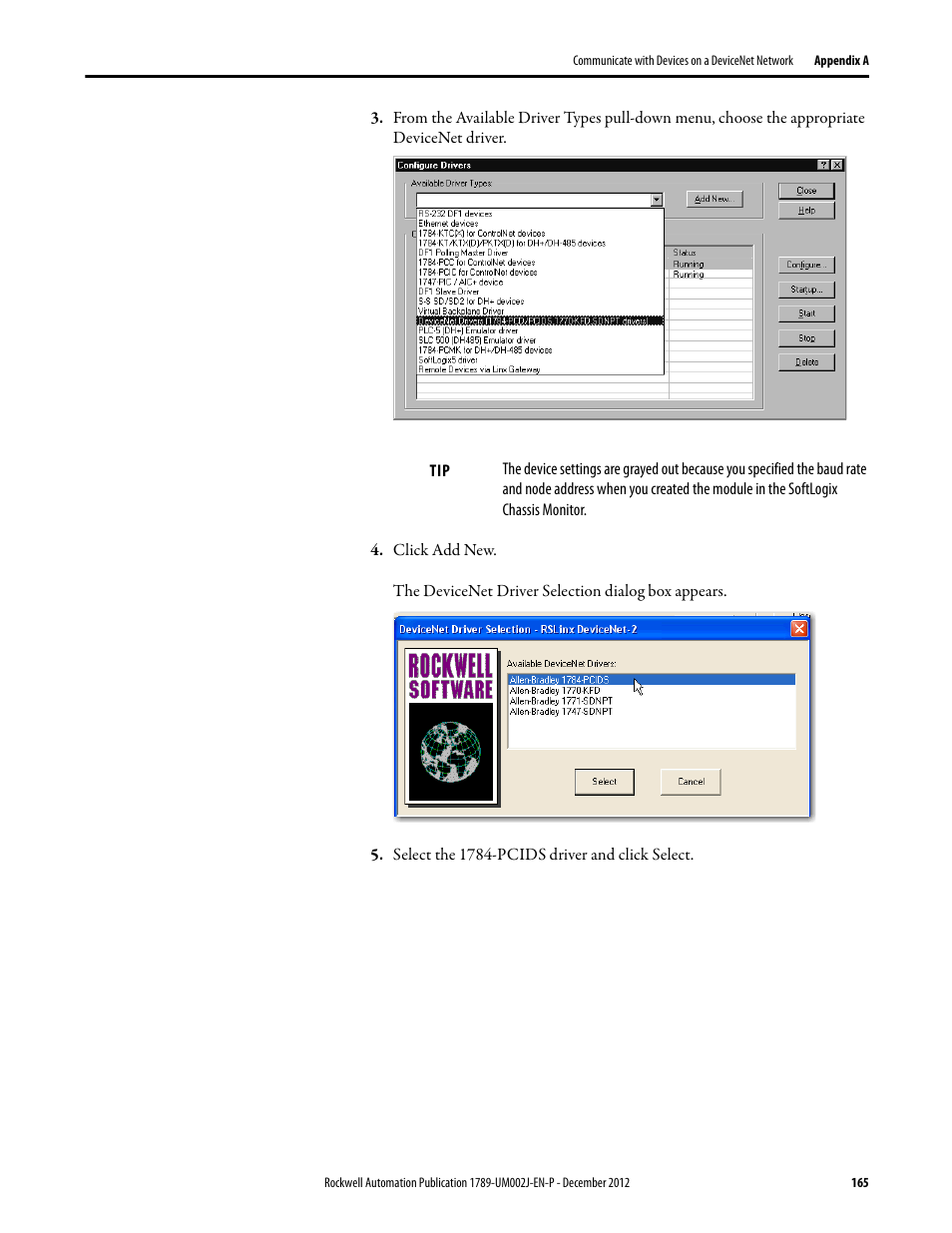 Rockwell Automation 1789-L10_L30_L60 SoftLogix 5800 System User Manual User Manual | Page 165 / 268