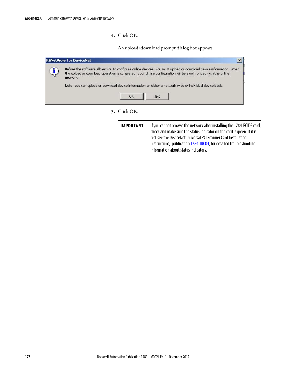Rockwell Automation 1789-L10_L30_L60 SoftLogix 5800 System User Manual User Manual | Page 172 / 268
