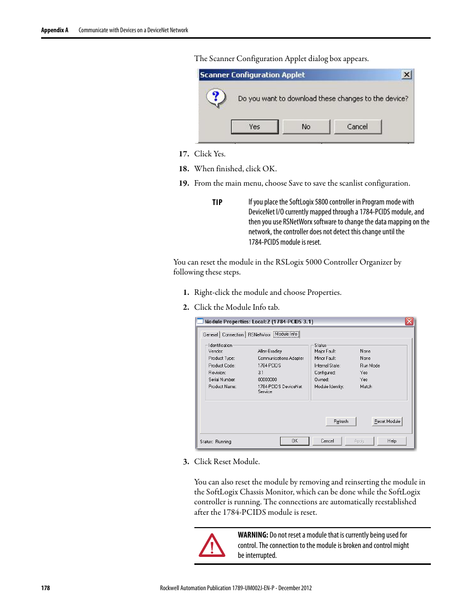 Rockwell Automation 1789-L10_L30_L60 SoftLogix 5800 System User Manual User Manual | Page 178 / 268