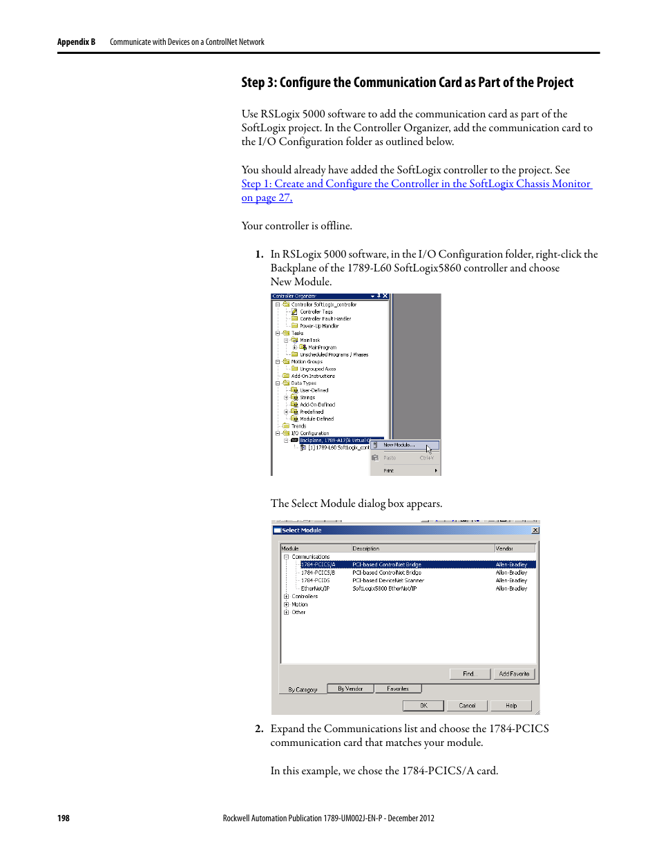 Rockwell Automation 1789-L10_L30_L60 SoftLogix 5800 System User Manual User Manual | Page 198 / 268