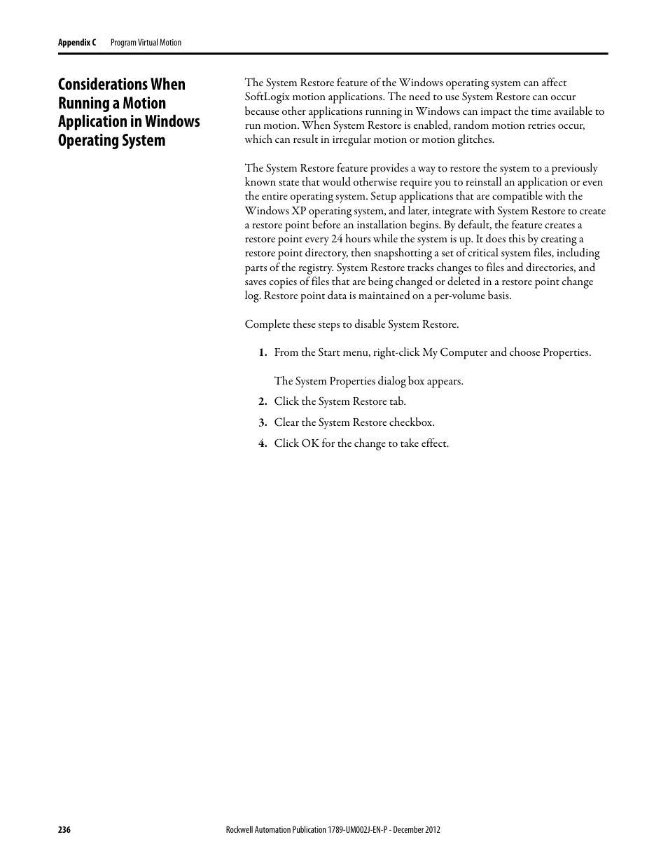 Operating system | Rockwell Automation 1789-L10_L30_L60 SoftLogix 5800 System User Manual User Manual | Page 236 / 268