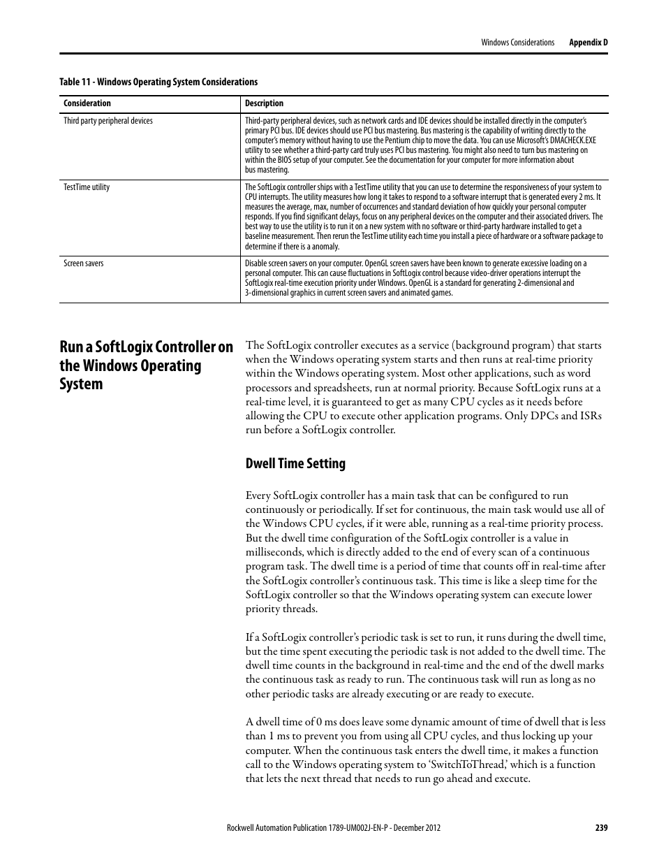 Dwell time setting | Rockwell Automation 1789-L10_L30_L60 SoftLogix 5800 System User Manual User Manual | Page 239 / 268